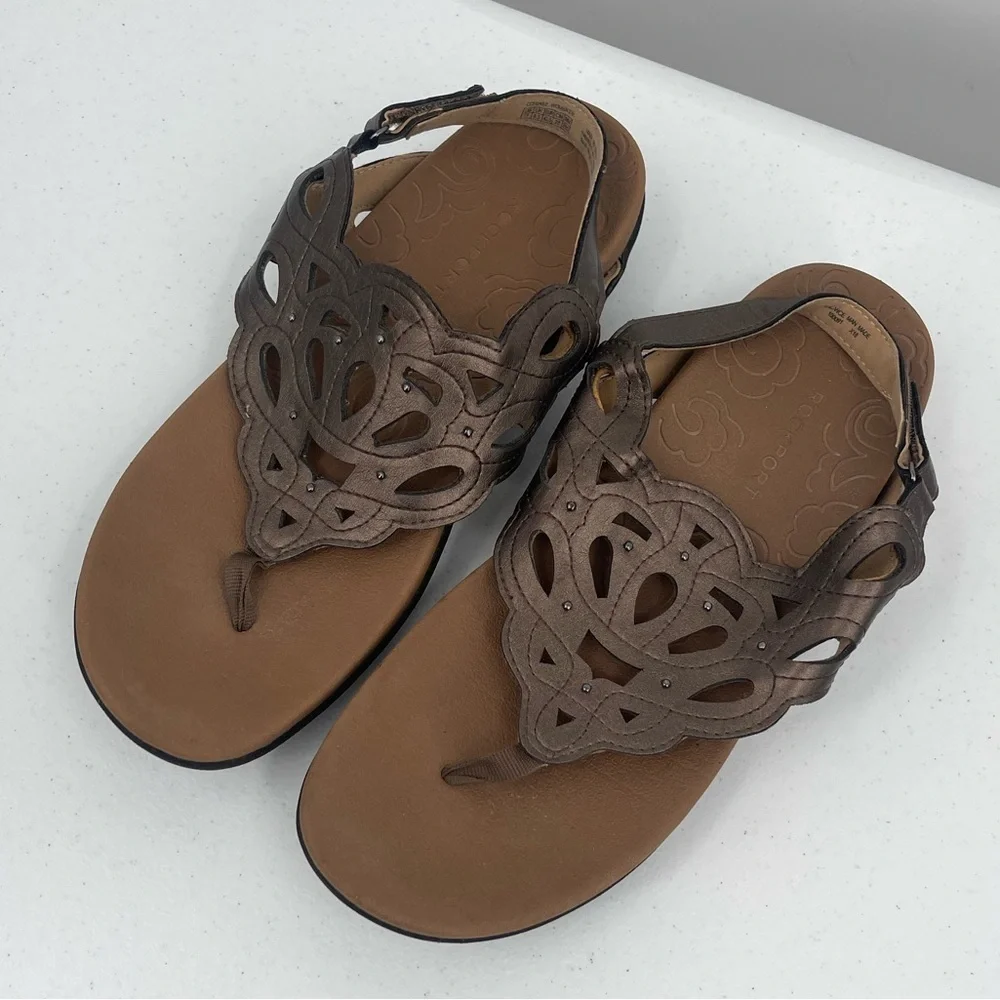Rockport vegan leather thong comfort sandal